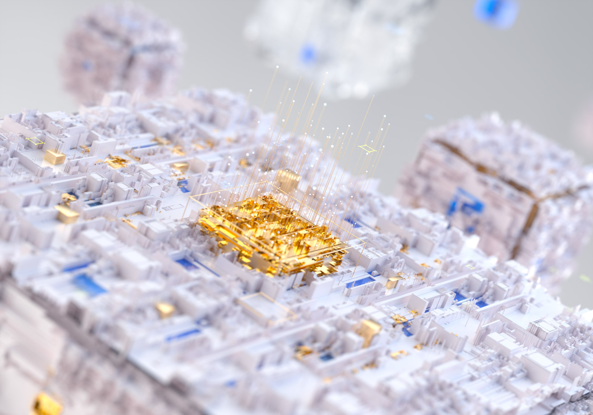 Digital generated image of white cube data server | © Andriy Onufriyenko @GettyImages